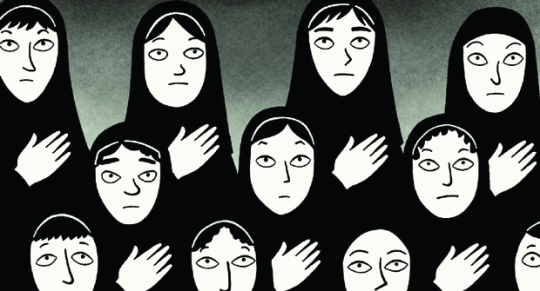 Cena de “Persépolis”, animação autobiográfica dirigida por Marjane Satrapi